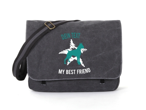 American Staffordshire Terrier Canvas Tasche schwarz Dog Star