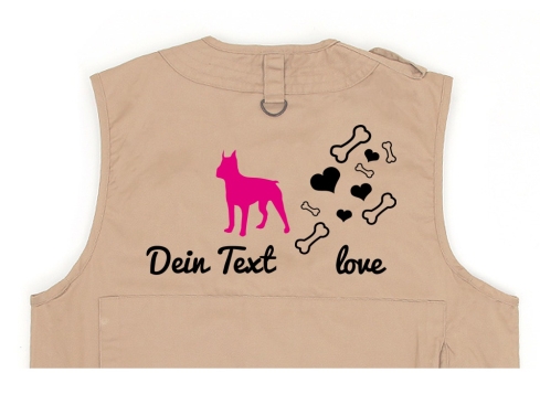 Boston Terrier Hundesport Weste khaki Bones & Hearts