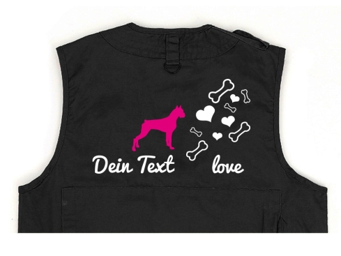 Boxer Hundesport Weste schwarz Bones & Hearts