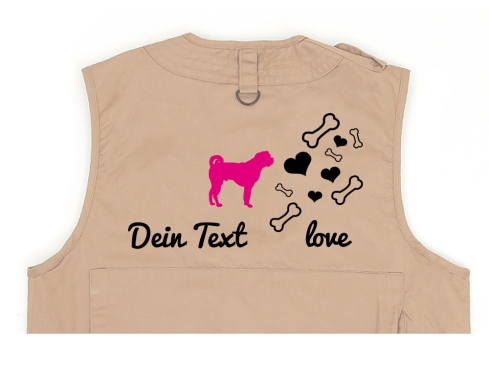 Bullmastiff Hundesport Weste khaki Bones & Hearts