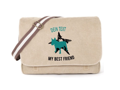 Bullterrier Canvas Tasche sahara Dog Star