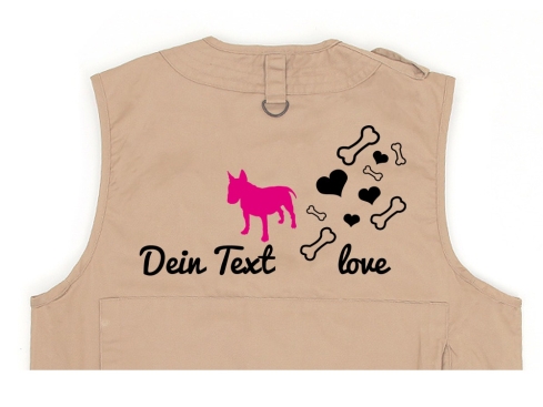 Bullterrier Hundesport Weste khaki Bones & Hearts