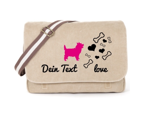 Cairn Terrier Canvas Tasche sahara Bones & Hearts