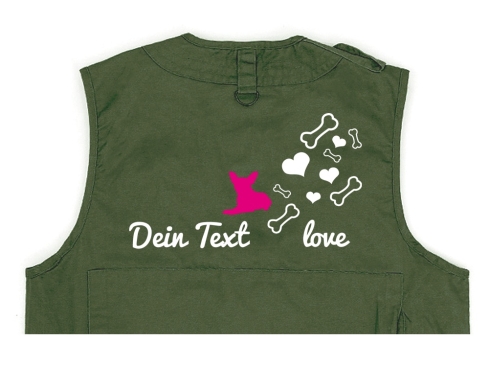 Chihuahua Hundesport Weste oliv Bones & Hearts