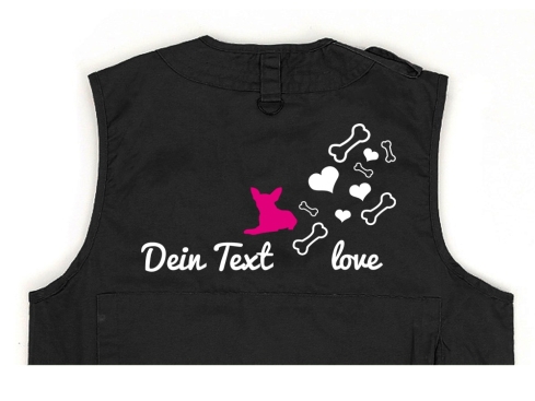 Chihuahua Hundesport Weste schwarz Bones & Hearts