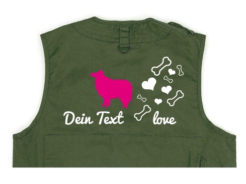 Collie Hundesport Weste oliv Bones & Hearts