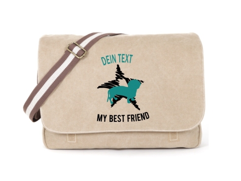 Dackel Canvas Tasche sahara Dog Star