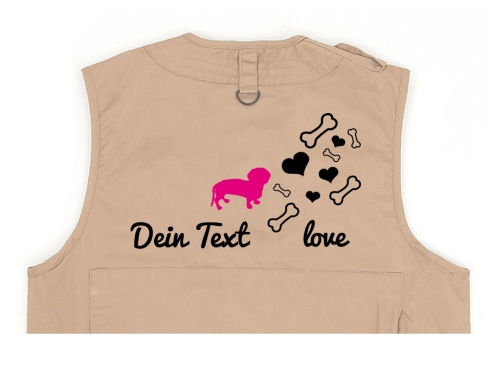 Dackel Hundesport Weste khaki Bones & Hearts