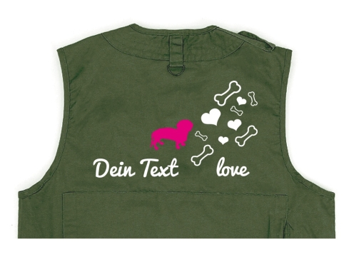 Dackel Hundesport Weste oliv Bones & Hearts