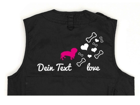 Dackel Hundesport Weste schwarz Bones & Hearts