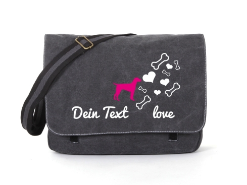 Dalmatiner Canvas Tasche schwarz Bones & Hearts