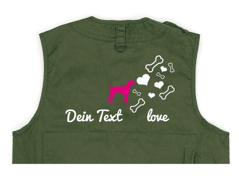 Dalmatiner Hundesport Weste oliv Bones & Hearts