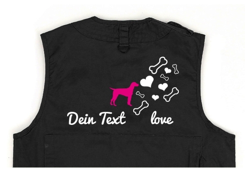 Dalmatiner Hundesport Weste schwarz Bones & Hearts