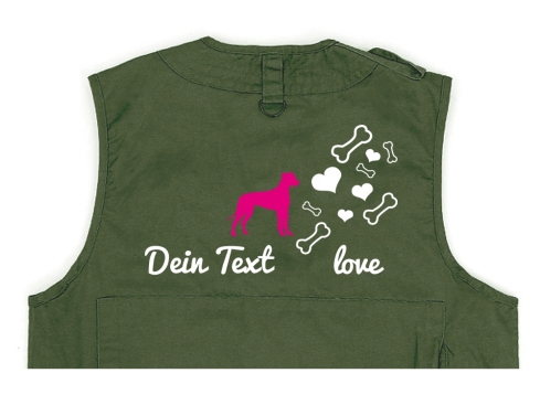 Deutsche Dogge Hundesport Weste oliv Bones & Hearts