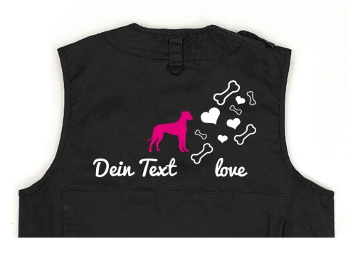 Deutsche Dogge Hundesport Weste schwarz Bones & Hearts