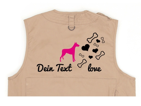 Dobermann Hundesport Weste khaki Bones & Hearts