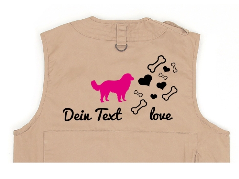 Golden Retriever Hundesport Weste khaki Bones & Hearts