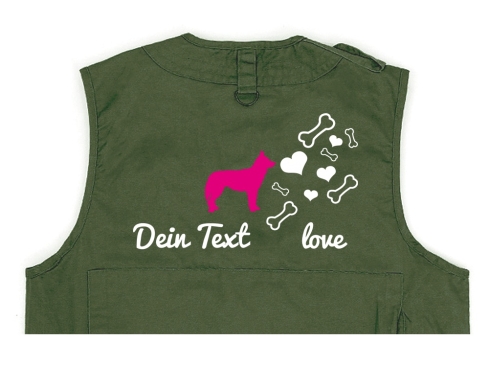 Husky Hundesport Weste oliv Bones & Hearts