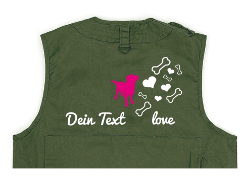 Labrador Hundesport Weste oliv Bones & Hearts