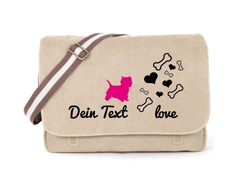 Malteser Canvas Tasche sahara Bones & Hearts