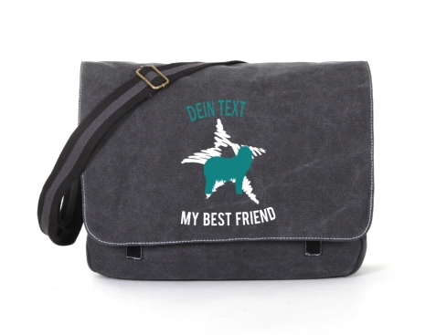 Neufundländer Canvas Tasche schwarz Dog Star