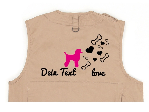 Pudel Hundesport Weste khaki Bones & Hearts