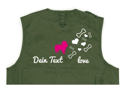 Spaniel Hundesport Weste oliv Bones & Hearts