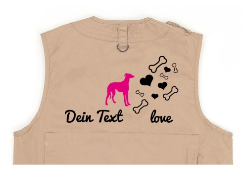 Whippet Hundesport Weste khaki Bones & Hearts