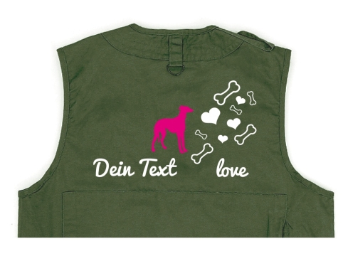 Whippet Hundesport Weste oliv Bones & Hearts