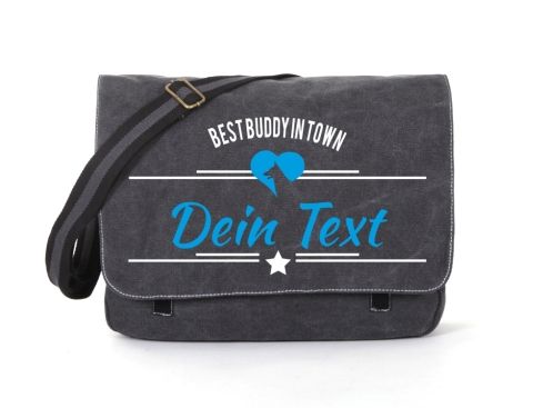 Wolfshund Canvas Tasche schwarz Best Buddy