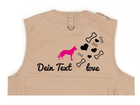 Wolfshund Hundesport Weste khaki Bones & Hearts