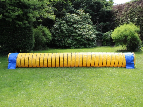 Hunde Profi Agility Tunnel FCI gelb 5 Meter B-Ware