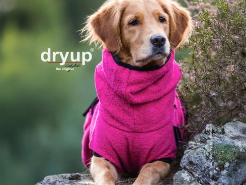 Dryup Cape Hundebademantel pink