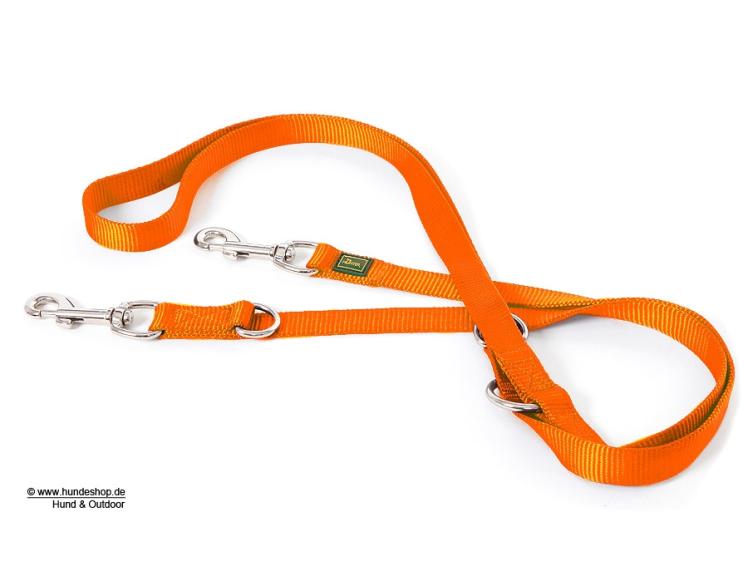 Hunter verstellbare Hundeleine Nylon Strong orange 1