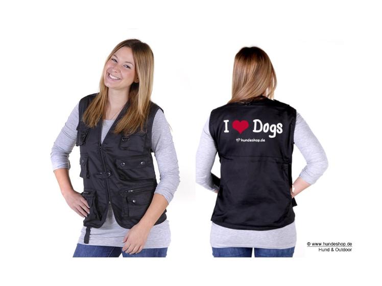 Limited Edition Hundesportweste " I love Dogs" schwarz unisex 1