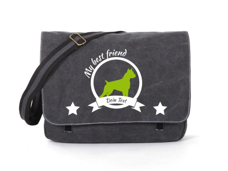 American Staffordshire Terrier Canvas Tasche schwarz 1