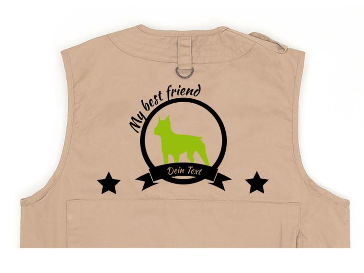 Boston Terrier Hundesport Weste khaki Best Friend 1