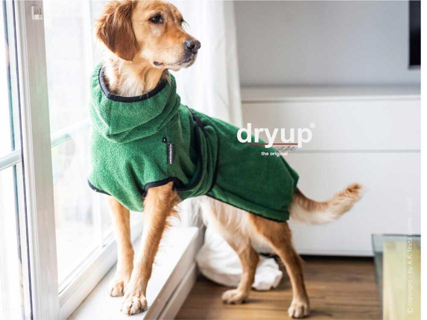 Dryup Cape Hundebademantel dark green XS 1
