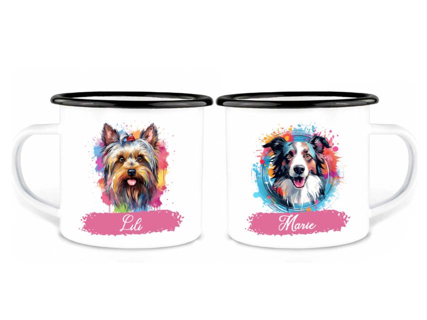 Hunde Duo Tasse - individuelle Emailletasse 1