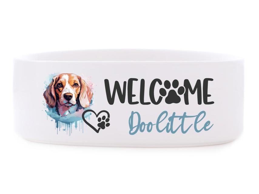 Keramiknapf Welcome - individueller Hundenapf 1