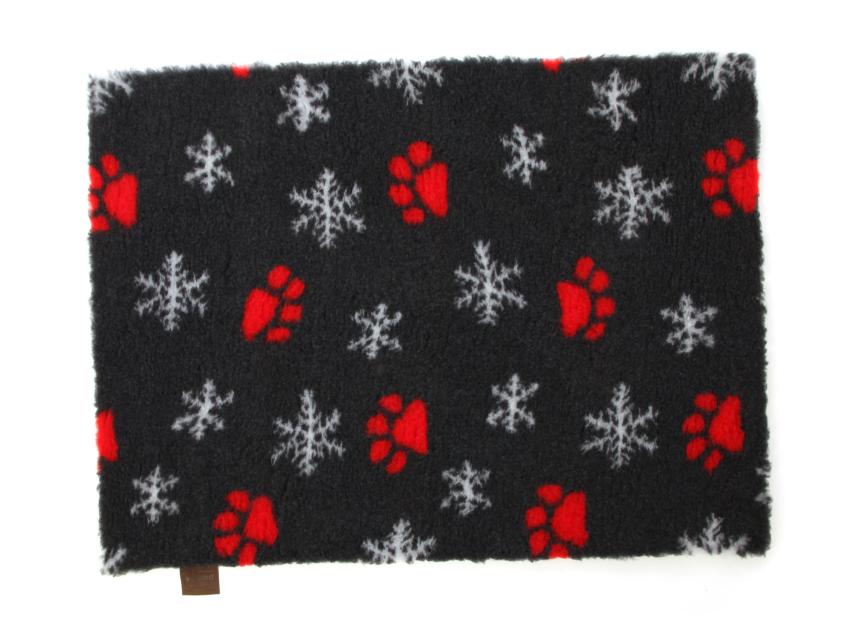 Original Vetbed Isobed SL Charcoal Snowflakes Red Paws 100 x 75 cm 1