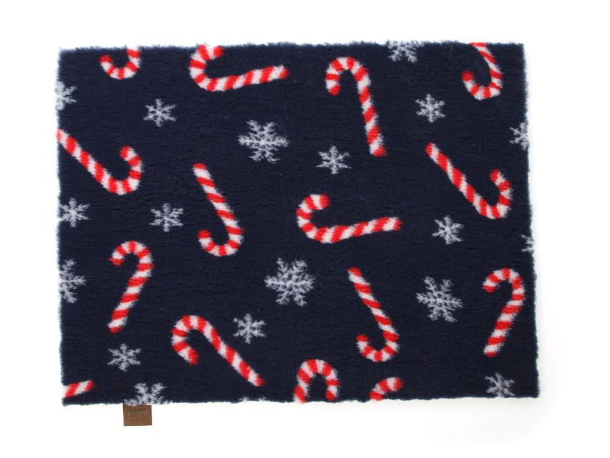 Original Vetbed Isobed SL Navy Blue Snowflakes Candy Canes 100 x 75 cm 1