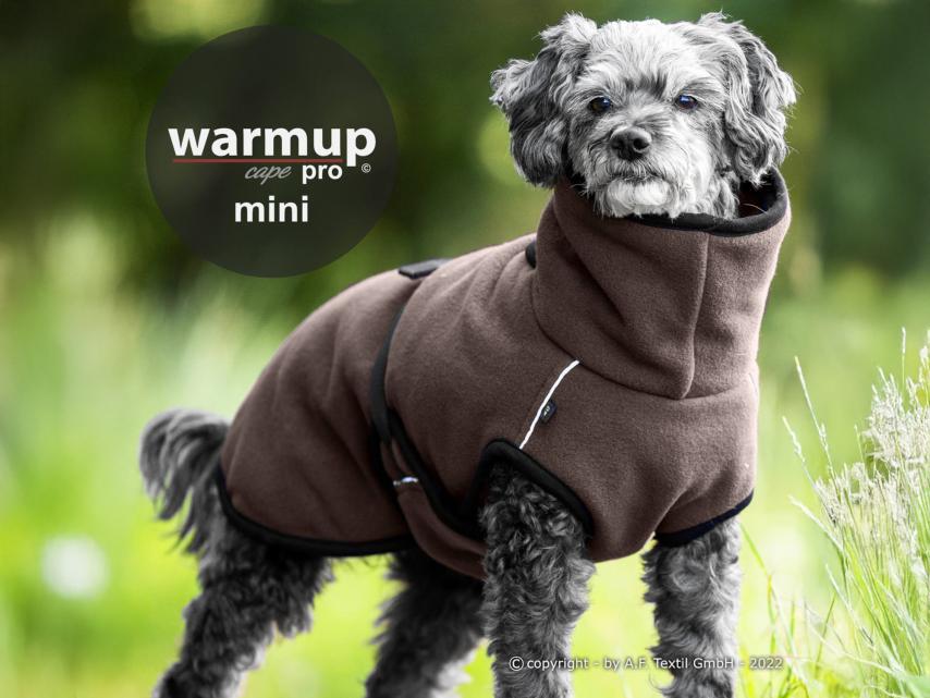 Warmup Cape Pro Mini Hundemantel & Bademantel mocca 30 cm 1