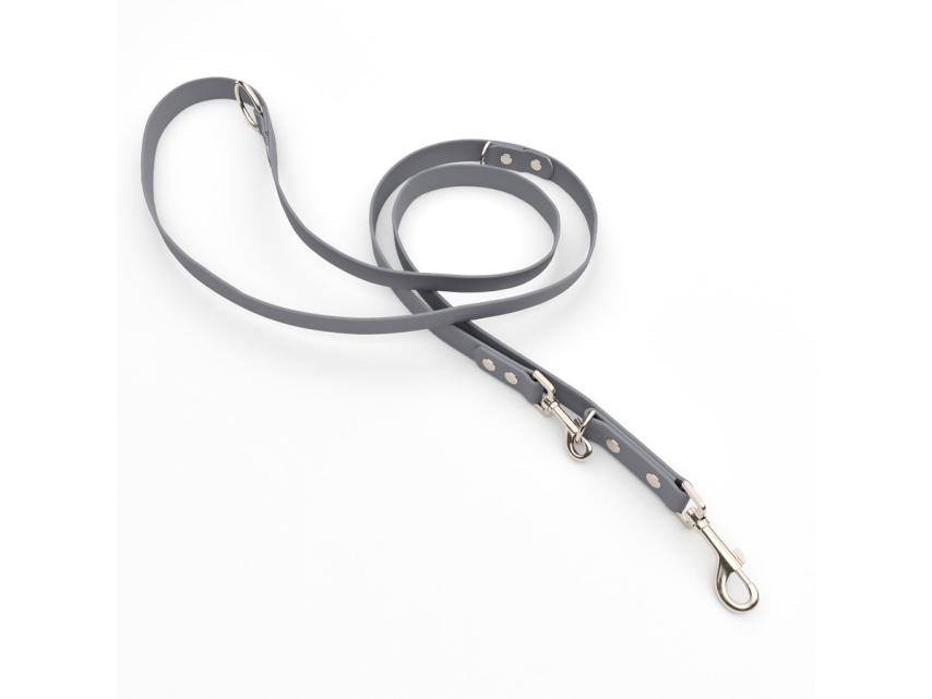 Captain’s Biothane verstellbare Hundeleine Fundstück Grau 13mm/250cm Chrom-Nickel Schrauben 1