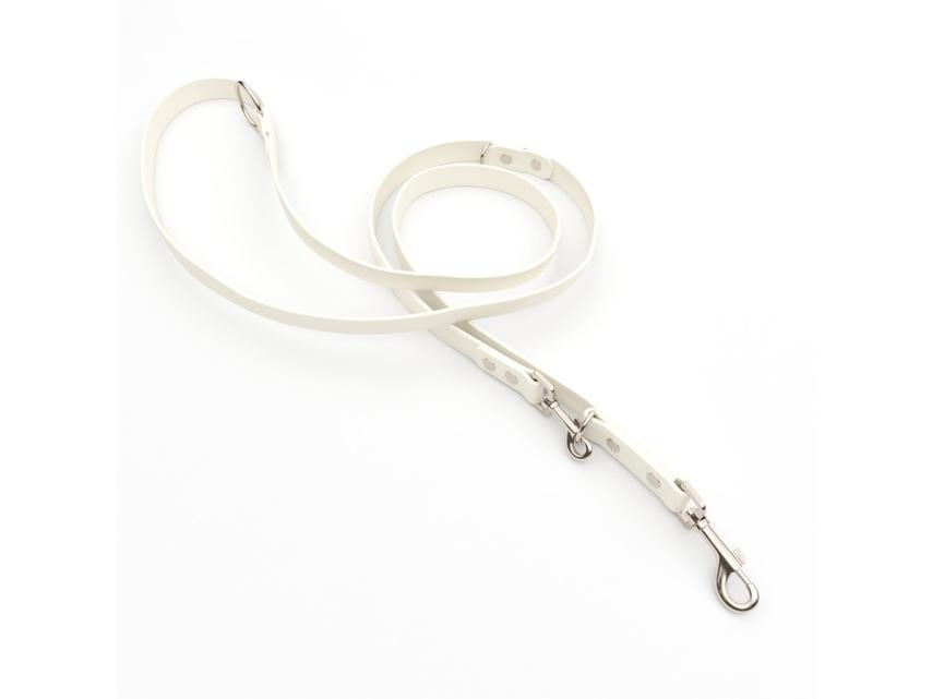 Captain’s Biothane verstellbare Hundeleine Fundstück Weiß   13mm/300cm Chrom-Nickel Schrauben 1