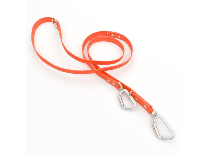 Captain’s Biothane verstellbare Hundeleine Fundstück Neonorange 16mm/250cm Chrom-Nickel Sicherheitskarabiner Aluminium Sicherheitskarabiner Aluminium Nieten 1