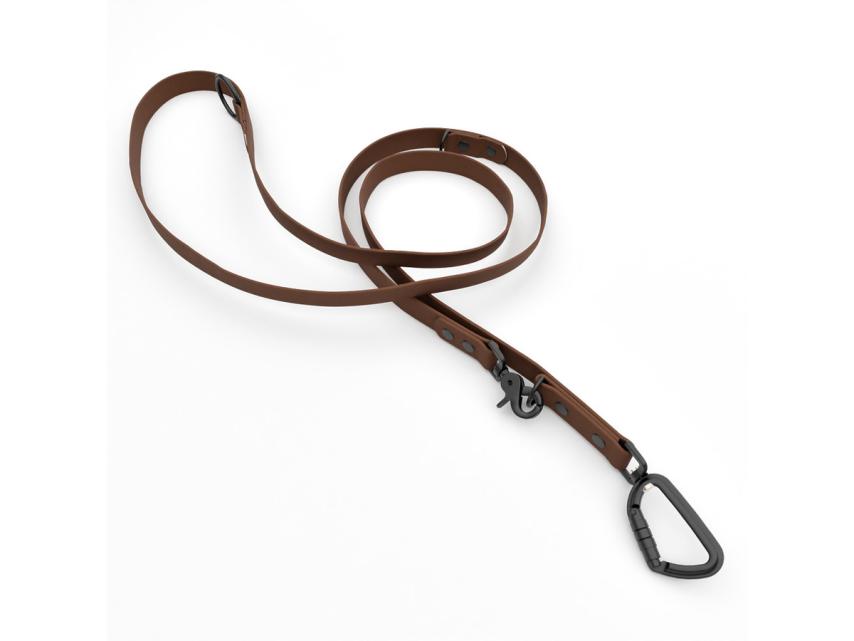 Captain’s Biothane verstellbare Hundeleine Fundstück Braun 25mm/250cm Schwarz Sicherheitskarabiner schwarz Scherenkarabiner schwarz Schrauben 1
