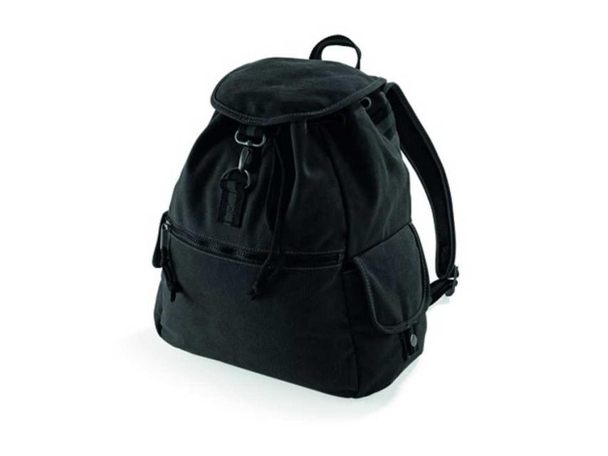 Canvas Rucksack Vintage Look schwarz 1
