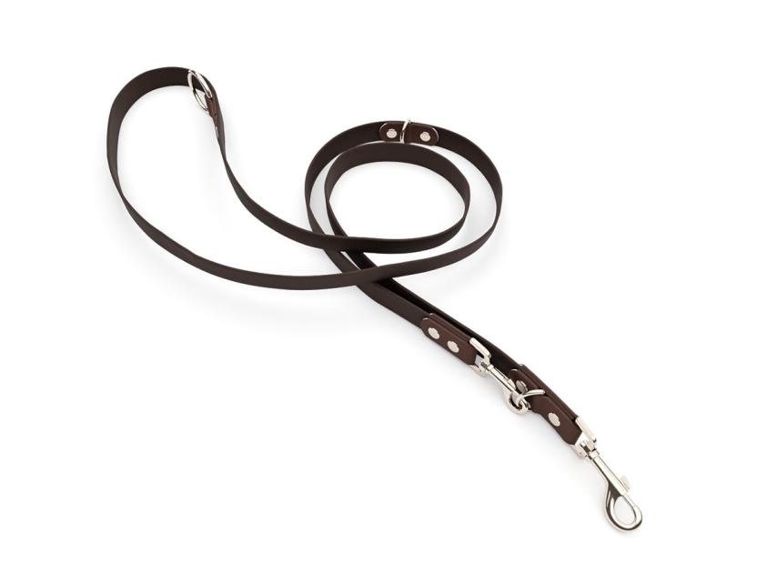 Captain’s Biothane verstellbare Hundeleine Fundstück Espresso/Pecan 16mm/300cm Chrom-Nickel Schrauben 1