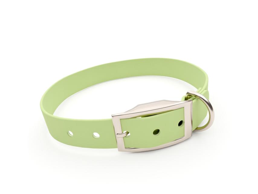 captns Biothane Hundehalsband Fundstück Soft Lime 25mm/36-44cm Edelstahl Schrauben 1